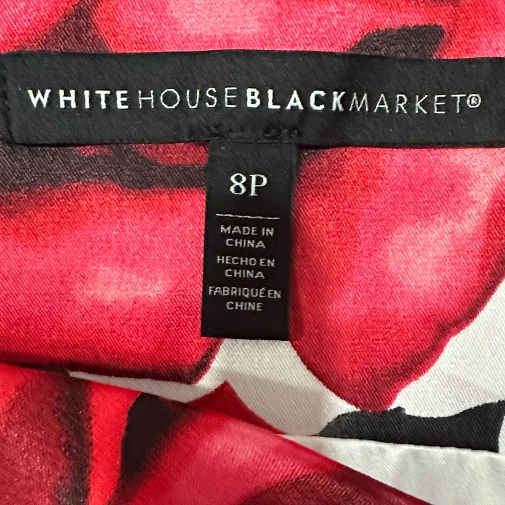White House Black Market Red Rose Mini Dress size 8P - Picture 2 of 2